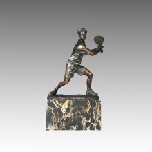 Sports Statue Tennis Player Bronze Sculpture, Milo TPE-726